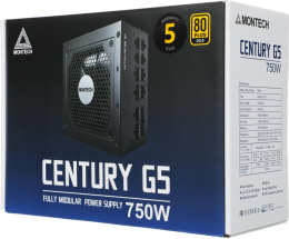 Блок питания Montech ATX 750W CENTURY GOLD G5 80+ gold 20+4pin APFC 120mm fan 10xSATA Cab Manag RTL (CENTURY GOLD G5 750)