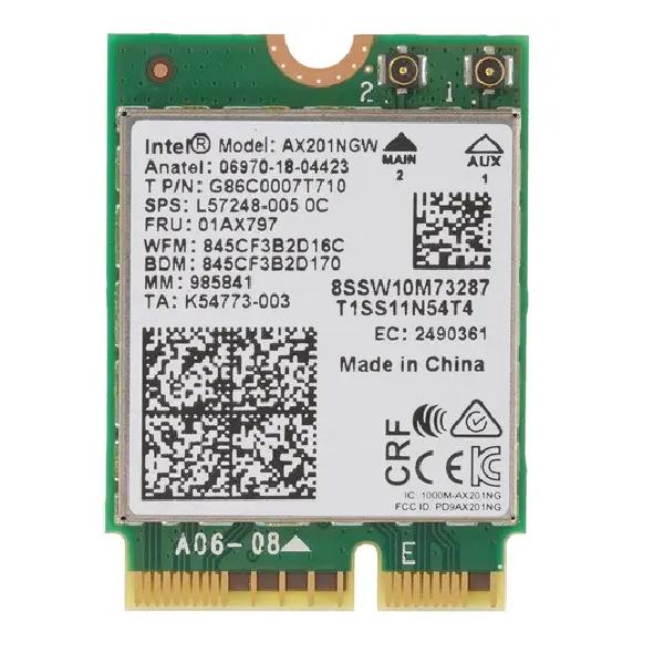 Плата сетевого контроллера Intel Wi-Fi 6 AX201, 2230, 2x2 AX+BT, No vPro, 985855 AX201.NGWG.NV
