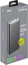 Внешний аккумулятор (Power Bank) TFN Solid PB-283,  30000мAч,  черный [tfn-pb-283-bk]