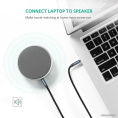 Кабель UGREEN AV112-10685 AUX 3.5mm M to AUX 3.5mm M , позолоченные коннекторы, Качество стереозвучания Hi-Fi, в нейлоновой оплётке, 1m, Blue