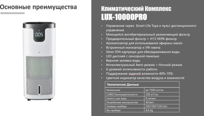 Климатический комплекс iClima LUX-10000PRO V2