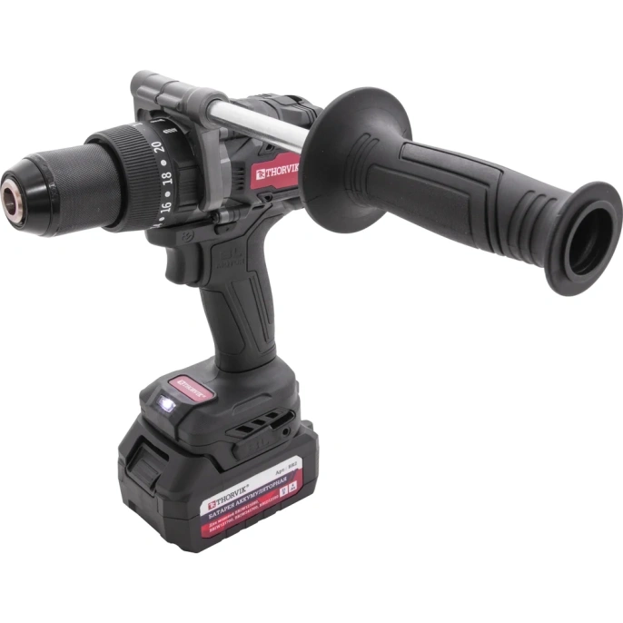 Бесщеточная аккумуляторная ударная дрель-шуруповерт THORVIK BBID12160 1/2DR, 21В, 160 Нм 053710