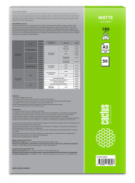 Фотобумага Cactus CS-MA318050, A3, для струйной печати, 50л, 180г/м2, белый, покрытие матовое