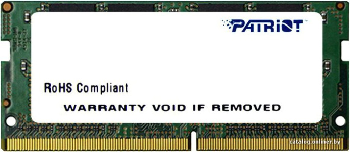 Оперативная память Patriot 8GB DDR4 SODIMM PS4-17000 [PSD48G213381S] 8 ГБ, 1 модуль DDR4 SO-DIMM, частота 2133 МГц, CL 15T, напряжение 1.2 В