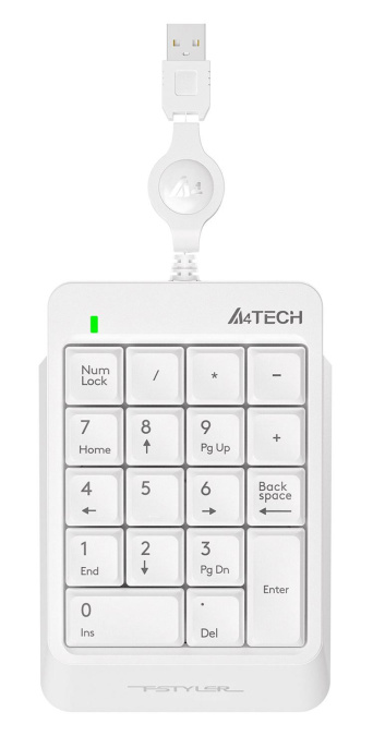Числовой блок A4TECH Fstyler FK13, USB, мембранная,  белый [fk13 usb ( white )]