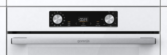 Духовой шкаф электрический Gorenje BOS6737E06WG, 77л, дверца с 2 стеклами, белый/нержавеющая сталь