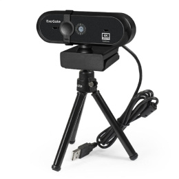 Веб-камера ExeGate Stream HD-4000 4K UHD AF T-Tripod 8Мп, 3840x2160, 30fps, H.264, автоматический фокус, защитная шторка, телескопический штатив Tripod Tele Ball, 4-линзовый объектив стекло , стерео микрофон с шумоподавлением, универсальное крепление, U