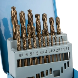 Набор сверл спиральных по металлу 1-10 мм, HSS-Co, DIN 338, 19 шт DeBever Machining Solutions DB-DC19