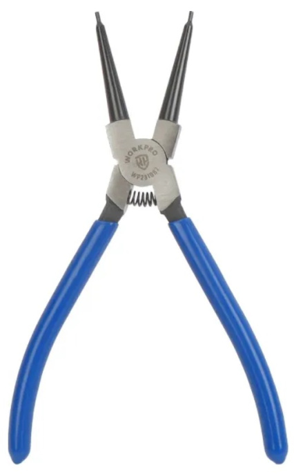 Клещи для стопорных колецWorkPro WP231082 180мм прямые, внутренние, материал хром-ванадий CR-V, легко очищаемые рукоятки, пружинный механизм для удобства работы