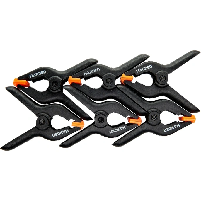 Набор струбцин HARDEN 150 мм, пружинные, 6 шт 600356