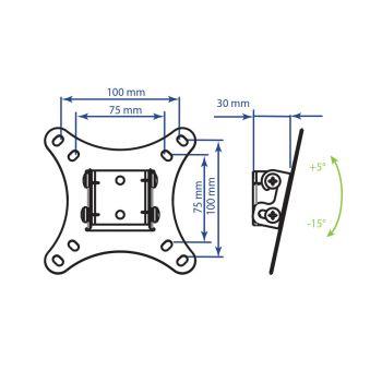 Кронштейн для телевизора Kromax VEGA-6 new, 15-32", настенный, наклон,  черный [24044]