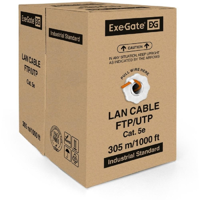 Кабель ExeGate UTP4-C5e-CCA-S24-IN-LSZH-OR-305 UTP 4 пары кат.5e CCA, 24AWG, LSZH, бухта 305м, оранжевый EX256747RUS