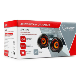 Акустич. система 2.0 Gembird SPK-105, черный, 5 Вт, регулятор громкости, USB-питание
