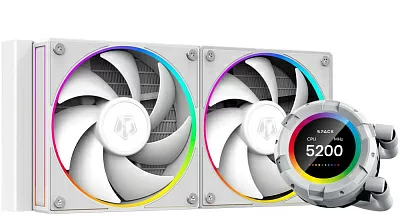 Система водяного охлаждения ID-Cooling SL240 White / LGA2066/2011/1700/1200/1151/1150/1155/1156 AMD AM5/AM4 / 2*120mm FDB / Pump 2100RPM±10% / LCD Display / White