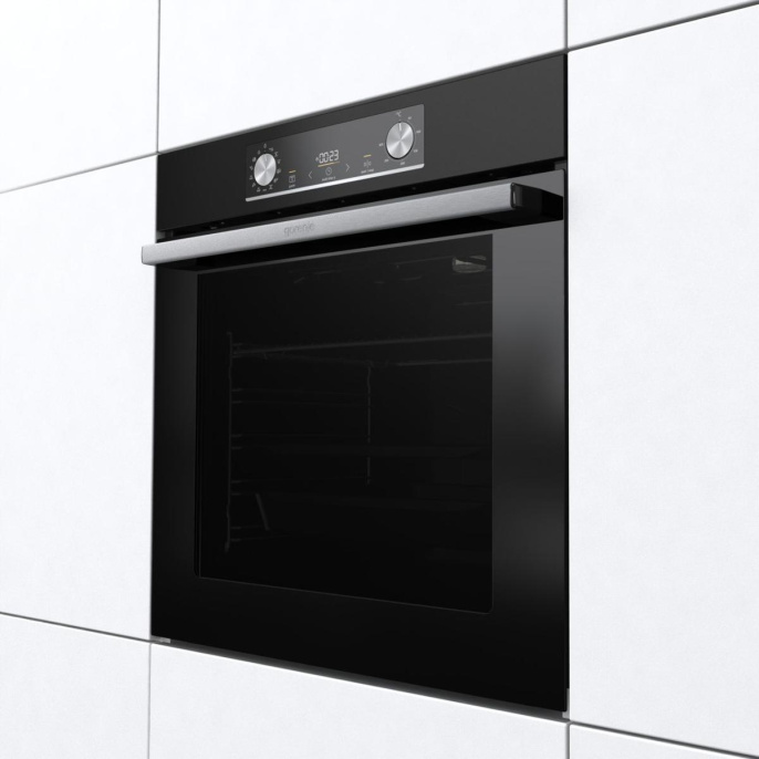 Встраиваемые электрические духовки GORENJE/ Духовой шкаф, 77л, 60 см, ExtraSteam: приготовление с паром, Очистка паром AquaClean, черный BOSX6737E03B