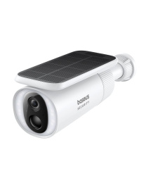 Видеокамера Baseus S0SW002130 Security S1 2K White S0SW00 монтаж: настенный, подключение: Wi-Fi, разрешение видео: 1296px, угол обзора: 145°, ночное видение: 8 м, питание: солнечная панель, защита: водонепроницаемая