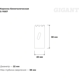 Коронка биметаллическая 22 мм; 38 мм Gigant G-11057