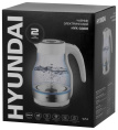 Чайник электрический Hyundai HYK-G3802 1.7л. 2200Вт белый/серебристый корпус: стекло