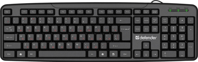 Клавиатура Defender Astra HB-588 RU 45588 107кл., Multimedia стандартная для ПК, мембранная, пластик, интерфейс подключения - USB, цвет черный