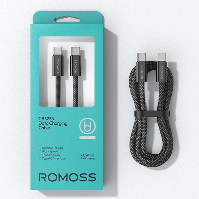 Кабель Romoss CB3235,  USB Type-C (m) -  USB Type-C (m),  1м,  MFI,  серый