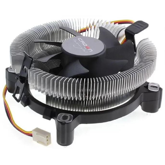 CROWN Кулер для процессора CM-80 v2 Для Intel + 1700 и AMD, TDP до 65 Ватт, коннектор 3 pin, Низкая посадка радиатора , Гидродинамический подшипник, Размер: 115*103*42 мм (CM000003693)