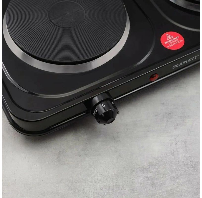 Плита Электрическая Scarlett SC-HP700S32 черный чугун настольная