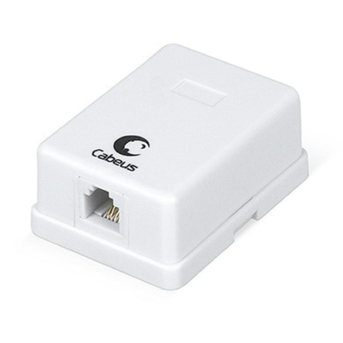 Розетка телефонная RJ-12 Cabeus WS-6P4C-TEL-1 одинарная