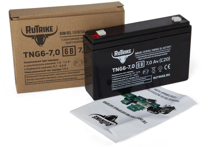 Аккумуляторная батарея RUTRIKE TNG6-7,0 для ИБП,  6В,  7Ач [23981]