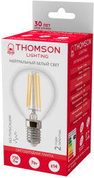 Лампа филаментная Thomson E14,  шар, 7Вт, TH-B2084, одна шт.