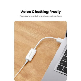 Внешняя звуковая карта UGREEN US206 30712 USB A Male to 3.5 mm Aux Cable. Цвет: белый 30712_
