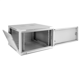 Шкаф телекоммуникационный 19" настенный 6U ExeGate EC-WM-6U.600.M.GREY (19”, 6U, 600x600x370mm (ШхГхВ), передняя дверь металл, съемные боковые панели, пыле- и влагозащита IP23, светло-серый RAL 7035) EX298612RUS