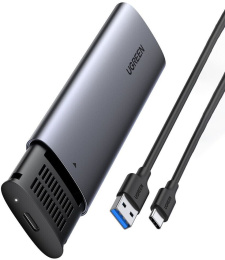 Бокс внешний для жесткого диска UGREEN CM400 (10903) USB-C to M.2 NGFF 5G Enclosure с кабелем USB-A - USB-C. Длина кабеля: 50см. Цвет:серый космос