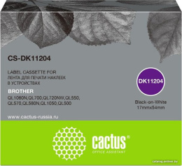 Картридж ленточный Cactus CS-DK11204 DK-11204 черный на белом для Brother P-touch QL-500, QL-550, QL-700, QL-800