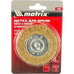 Щетка дисковая MATRIX 74448,  универсальный,  75мм,  6мм