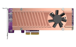 Плата расширения/ QNAP QM2-2P-244A 2 x M.2 22110 or 2280 PCIe Gen2 x 4 NVMe SSD slots expansion card, Low-profile bracket pre-loaded, Low-profile flat and Full-height are bundled shorter version to support TVS-x82/TS-x77 PCIe slot 2 & slot 3