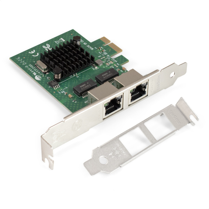 Сетевой адаптер ExeGate EXE-BCM5720 (PCI-E x1 v2.0, порты 2xRJ45, 10/100/1000Mbps, Gigabit Chipset Broadcom BCM5720) EX293452RUS