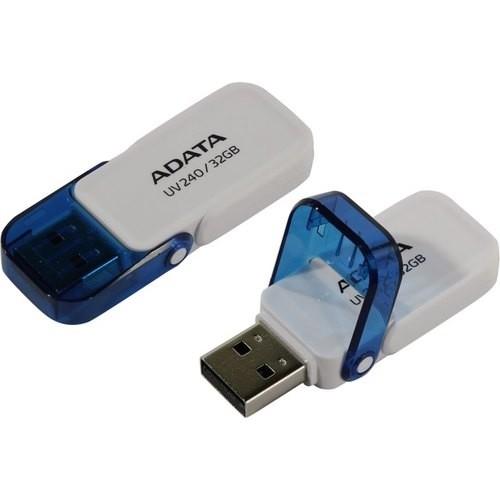 Флешка USB A-Data UV240 32ГБ, USB2.0, белый и голубой [auv240-32g-rwh]