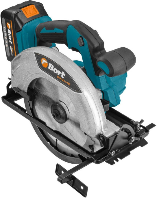 Циркулярная пила Bort BHK-18LI-125, 185мм, аккумуляторная, 18В, с 2 АКБ, с ЗУ [93418590]