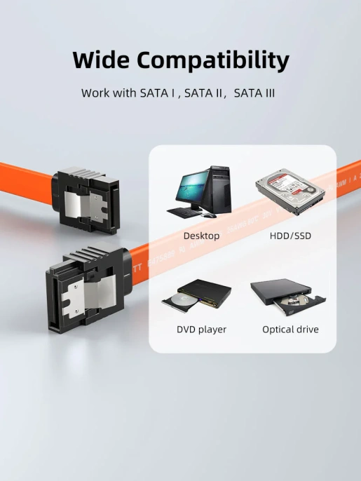 Кабель CABLETIME CAS2E (CT-SATA3-B0.5) 0.5 м, Orange, SATA 3.0