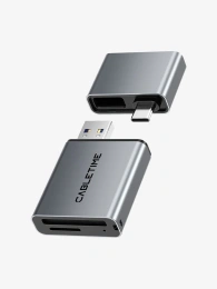 Кардридер CABLETIME CB48G (CT-ACCD3-AG) 3-в-1 USB-A + USB-C, SD/microSD, серый