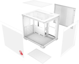 Корпус mATX BLOODY CC-121, Mini-Tower, без БП,  белый [cc-121-wh]