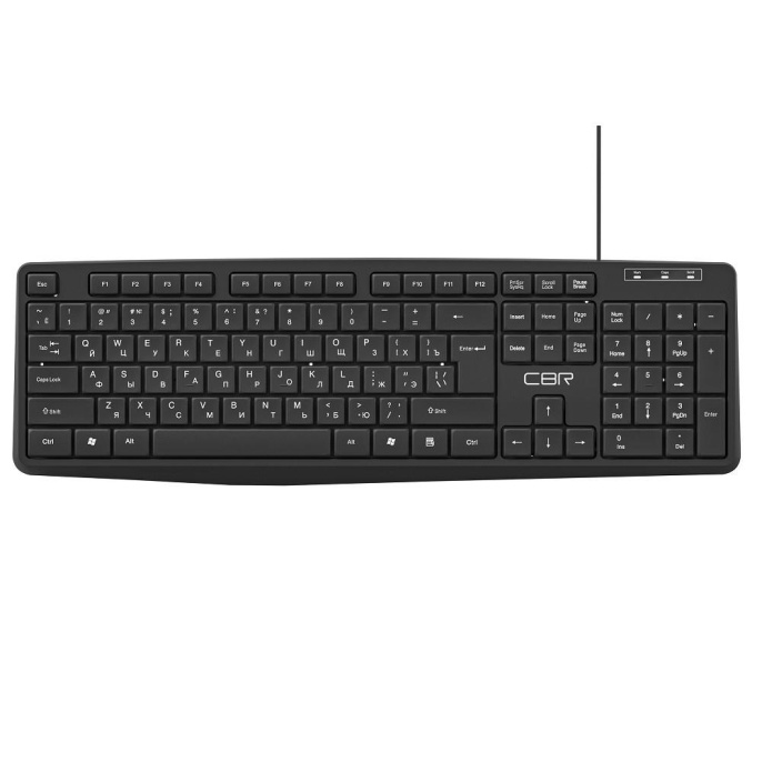 CBR KB 115 USB, Клавиатура 104 кл., офисн., 1,8 м, резиновые ножки