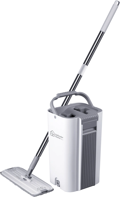 Набор для уборки со шваброй DEFENDER CM-402 серый,ведро 5,5л, 2 насадки,28402