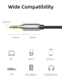 Удлинительный аудиокабель CABLETIME CF11K (CT-AV311-P11F-SG1.8) 1.8 м, AUX стерео 3,5 мм (1/8") штекер-штекер, медный, черный ПВХ нейлоновый