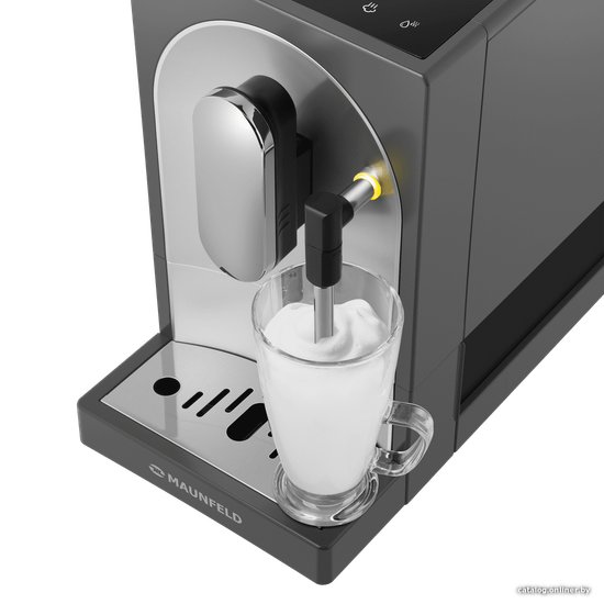 Кофемашина MAUNFELD MF-A7021GR 1470 Вт, корпус металл/пластик, капучинатор ручной, используемый кофе: зерновой, цвет серый