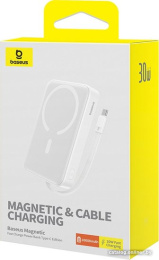 Портативное зарядное устройство Baseus P1002210B223-00 Magnetic Mini Wireless Fast Charge Type-C Edition 10000mAh 30W Stellar White (PPCXM10T)