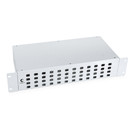 Cabeus FO-19-48SC Кросс бокс оптический 19" на 48 SC (LC duplex) со сплайс-кассетой и КДЗС (без пигтейлов и проходных адаптеров)