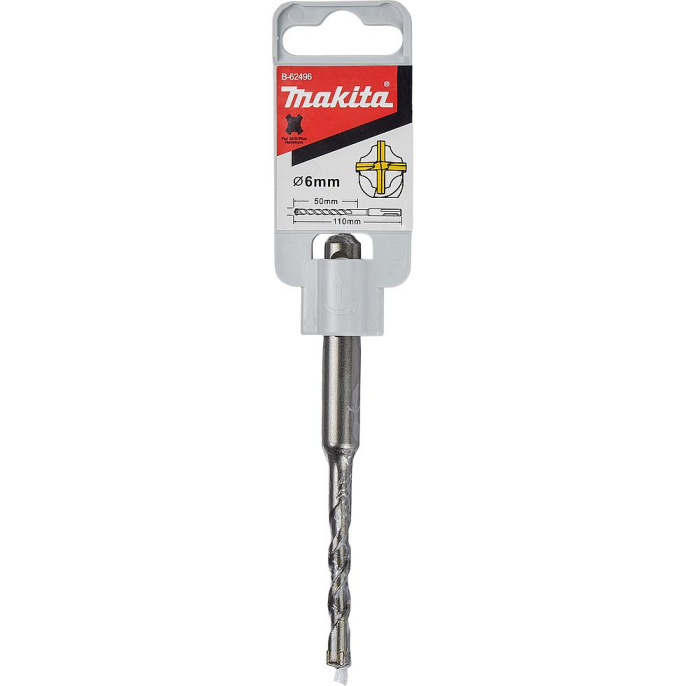 Бур Makita 4Cutter B-62496 Д 6мм Дл 110мм 1пред. для перфораторов