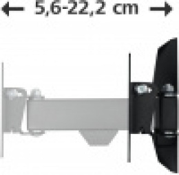 Кронштейн для телевизора HAMA H-118113, 10-26", настенный, поворот и наклон,  черный [00118113]