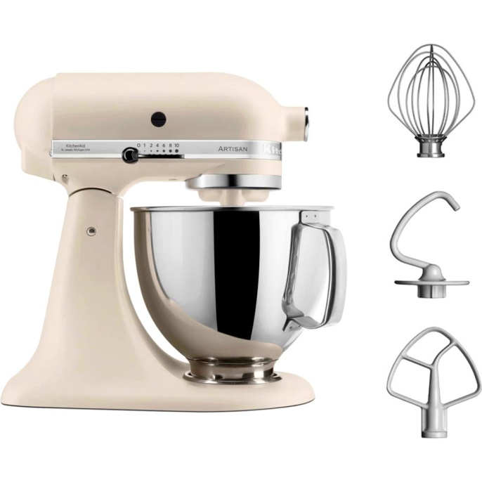 Миксер KitchenAid настольный с откидным блоком Artisan 4.8 л, кремовый